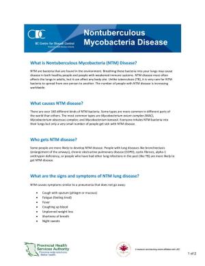 Nontuberculous Mycobacteria Disease