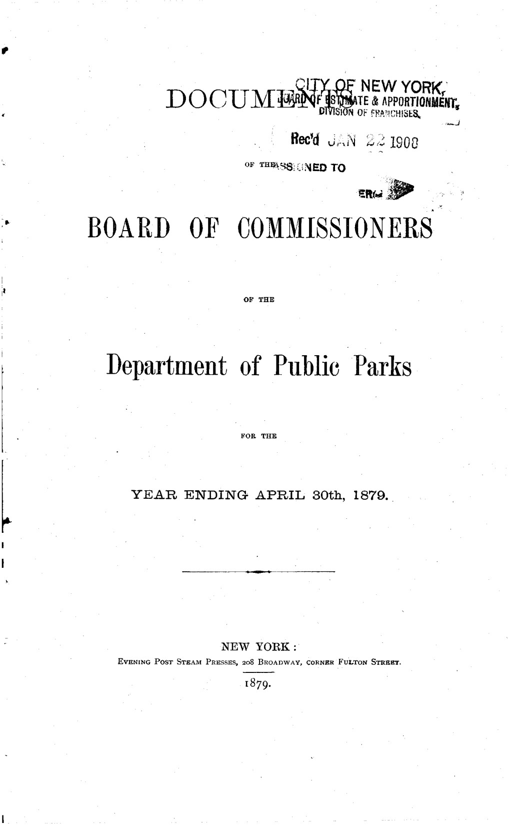 Board of Commissioners of the NYC Dept of Public Parks