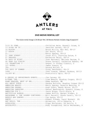Antlers Movie List