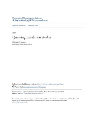 Queering Translation Studies Cristiano A