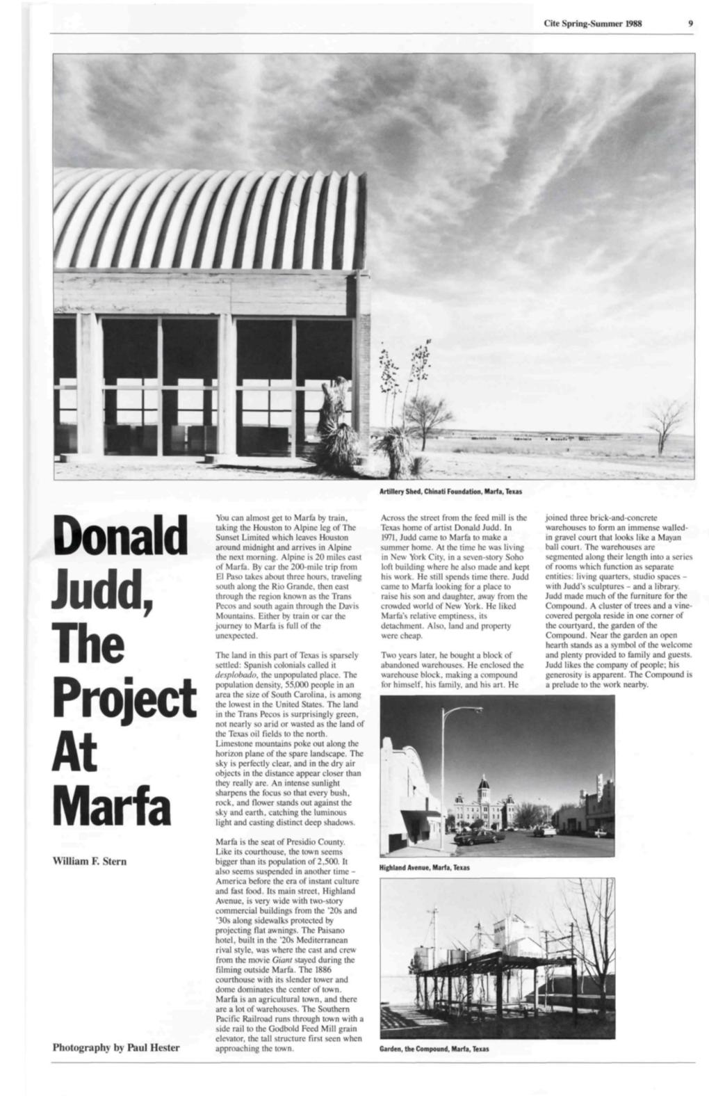 Donald Judd, the Project at Marfa