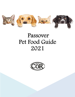 Passover Pet Food Guide 2021