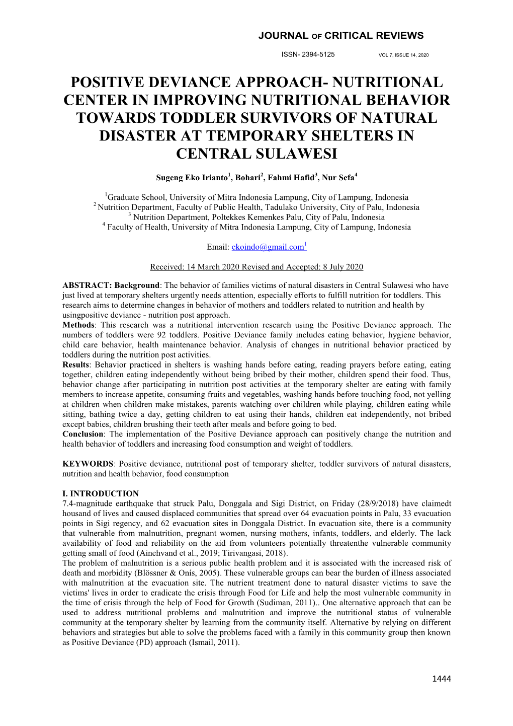 Positive Deviance Approach- Nutritional