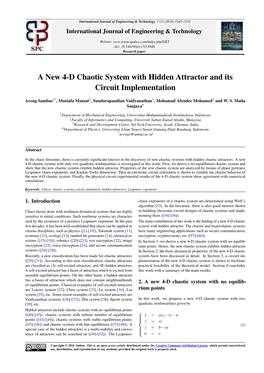 A New 4-D Chaotic System with Hidden Attractor and Its Circuit Implementation