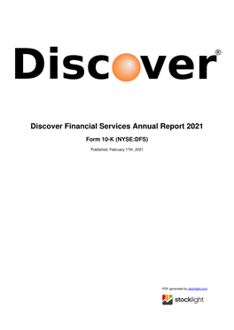 Discover Financial Services Annual Report 2021
