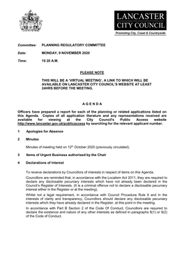 (Public Pack)Agenda Document for Planning Regulatory Committee, 09