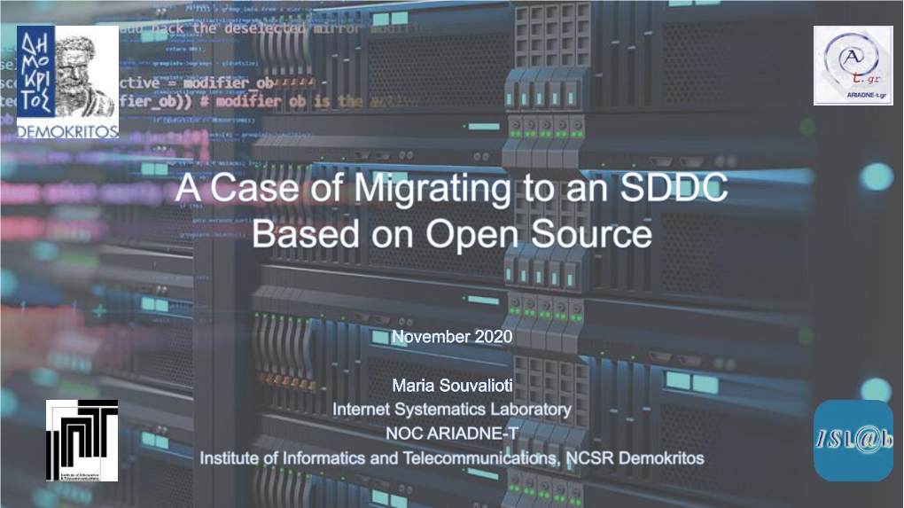 A Case of Migration to an SDDC Based on Open Source