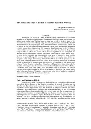 The Role and Status of Deities in Tibetan Buddhist Practice