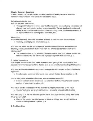 Chapter Summary Questions These Questions Can Be Used to Help Students Identify and Better Grasp What Was Most Important in Each Chapter