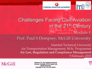 Challenges Facing Civil Aviation in the 21St Century Module 1 Prof