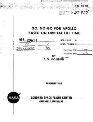 Go, No-Go for Apollo Based on Orbital Life Time