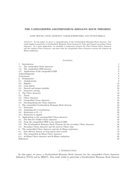 The Categorified Grothendieck–Riemann–Roch Theorem