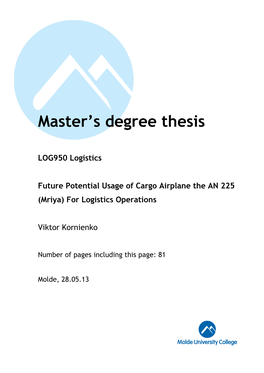 Master's Degree Thesis LOG950 Logistics Future