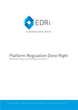 Digital Services Act: Platform Regulation Done Right
