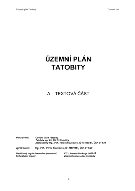 Územní Plán Tatobity Textová Část