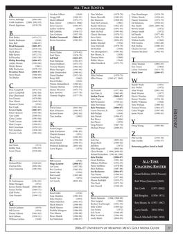 Page 1 27 2006-07 University of Memphis Men's Golf Media Guide