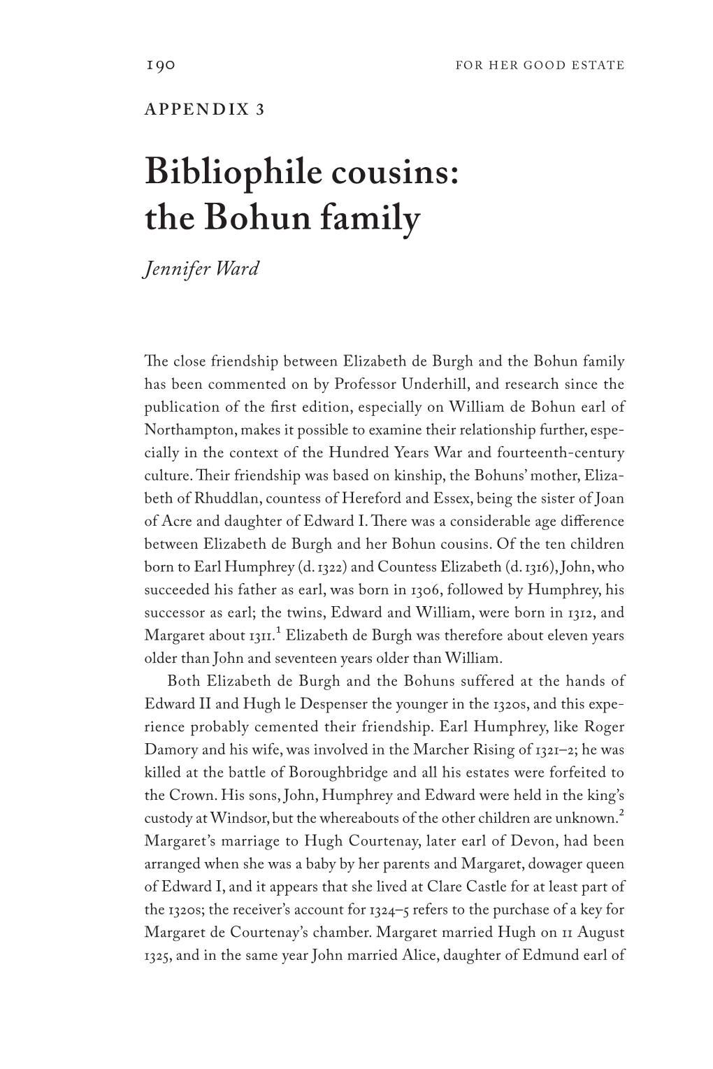 The Bohun Family Jennifer Ward