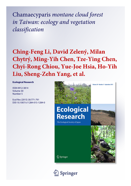 Chamaecyparis Montane Cloud Forest in Taiwan: Ecology and Vegetation Classification