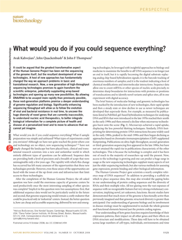 What Would You Do If You Could Sequence Everything?