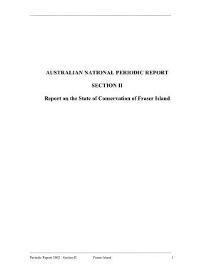 Section II: Periodic Report on the State of Conservation of Fraser Island