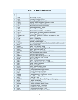 List of Abbreviations