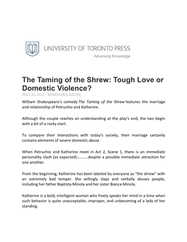 Tough Love Or Domestic Violence?