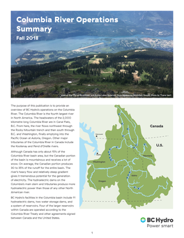 Columbia River Operations Summary Fall 2018