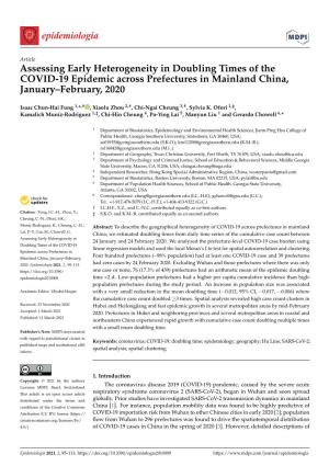 Assessing Early Heterogeneity in Doubling Times of the COVID-19 Epidemic Across Prefectures in Mainland China, January–February, 2020