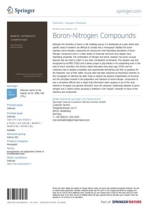 Boron-Nitrogen Compounds