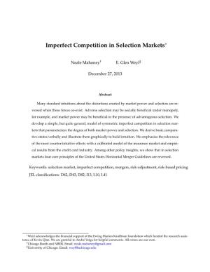 Imperfect Competition in Selection Markets∗