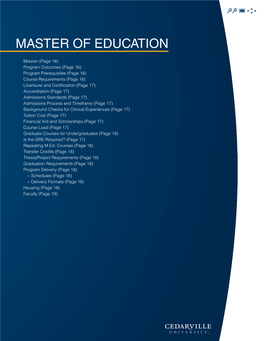 Master of Education Program