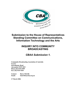 Inquiry Into Community Broadcasting