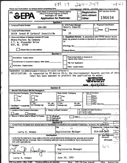 U.S. EPA, Pesticide Product Label, SEVIN BRAND 4F CARBARYL