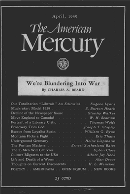 The American Mercury April 1939