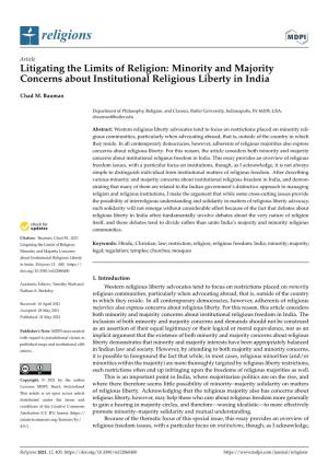 Minority and Majority Concerns About Institutional Religious Liberty in India