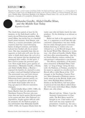 Monhandas Gandhi, Abdul Ghaffar Khan, and the Middle East Today