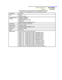 Estta559888 09/17/2013 in the United States Patent And