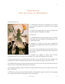Chapter 9 Th E Slaying of Nisumbha