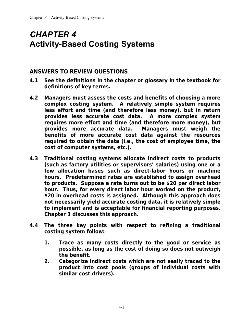 Chapter 04 - Activity-Based Costing Systems