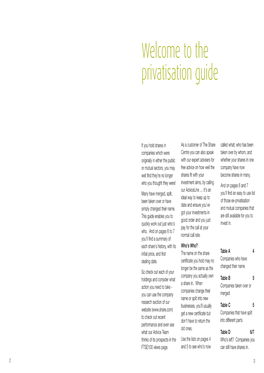 Welcome to the Privatisation Guide