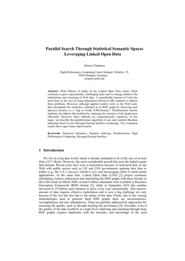 Parallel Search Through Statistical Semantic Spaces Leveraging Linked Open Data