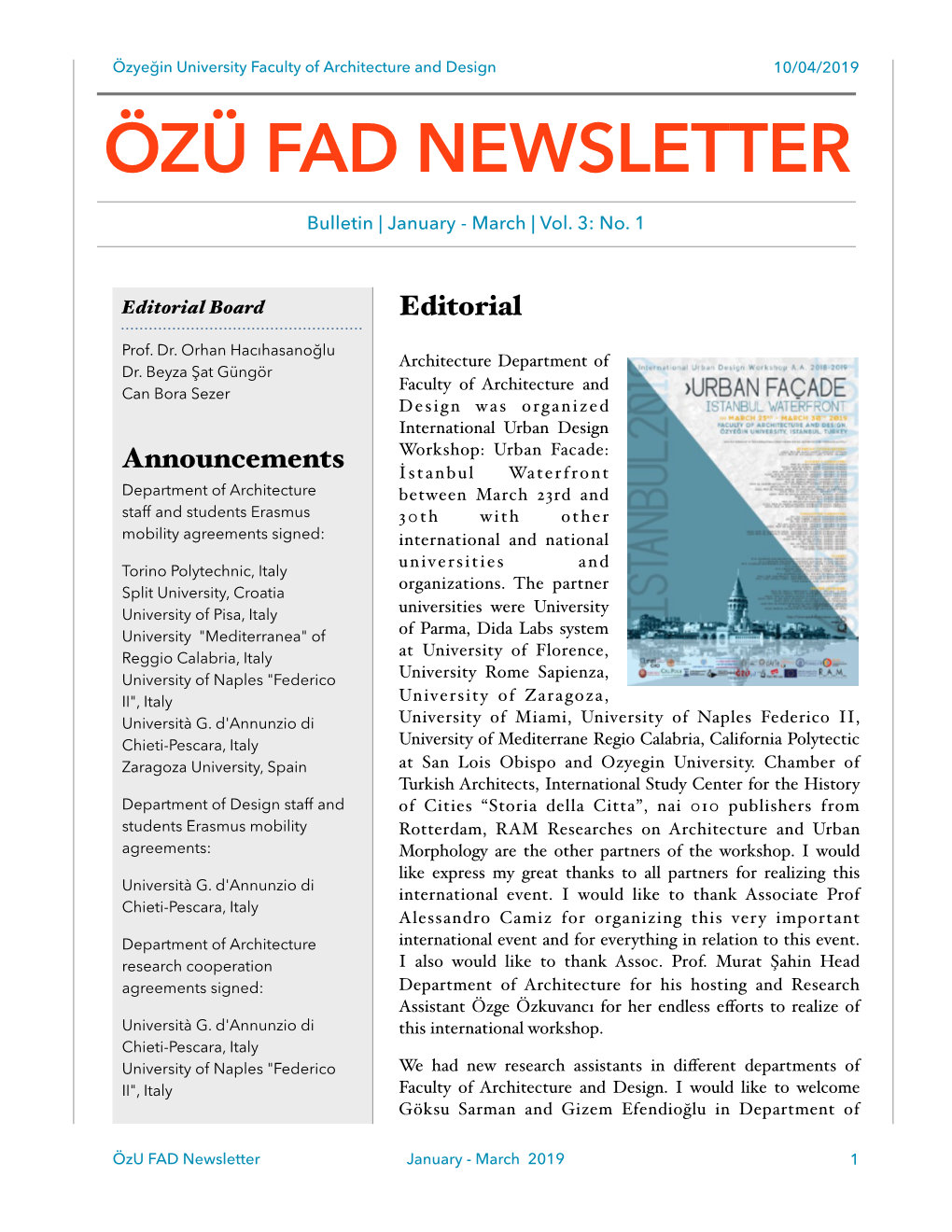 Özü Fad Newsletter