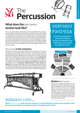 Percussion Gets Percussion What Does the QFSDVTTJPO Section Look Like? Historic