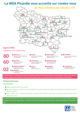 La MSA Picardie Vous Accueille Sur Rendez-Vous De 9H À 12H30 Et De 13H30 À 17H