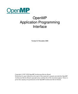 Openmp API 5.1 Specification