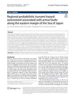 Regional Probabilistic Tsunami Hazard Assessment Associated with Active Faults Along the Eastern Margin of the Sea of Japan Iyan E
