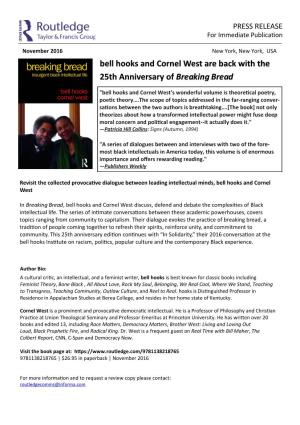 Bell Hooks and Cornel West Are Back with the 25Th Anniversary of Breaking Bread