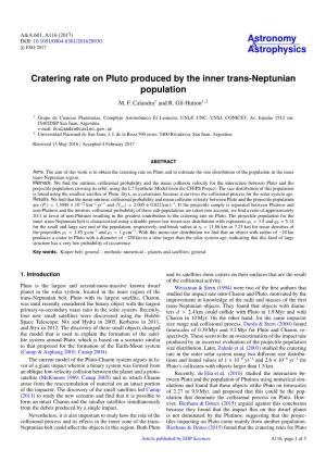 Cratering Rate on Pluto Produced by the Inner Trans-Neptunian Population M