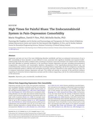 The Endocannabinoid System in Pain-Depression Comorbidity Marie Fitzgibbon, David P
