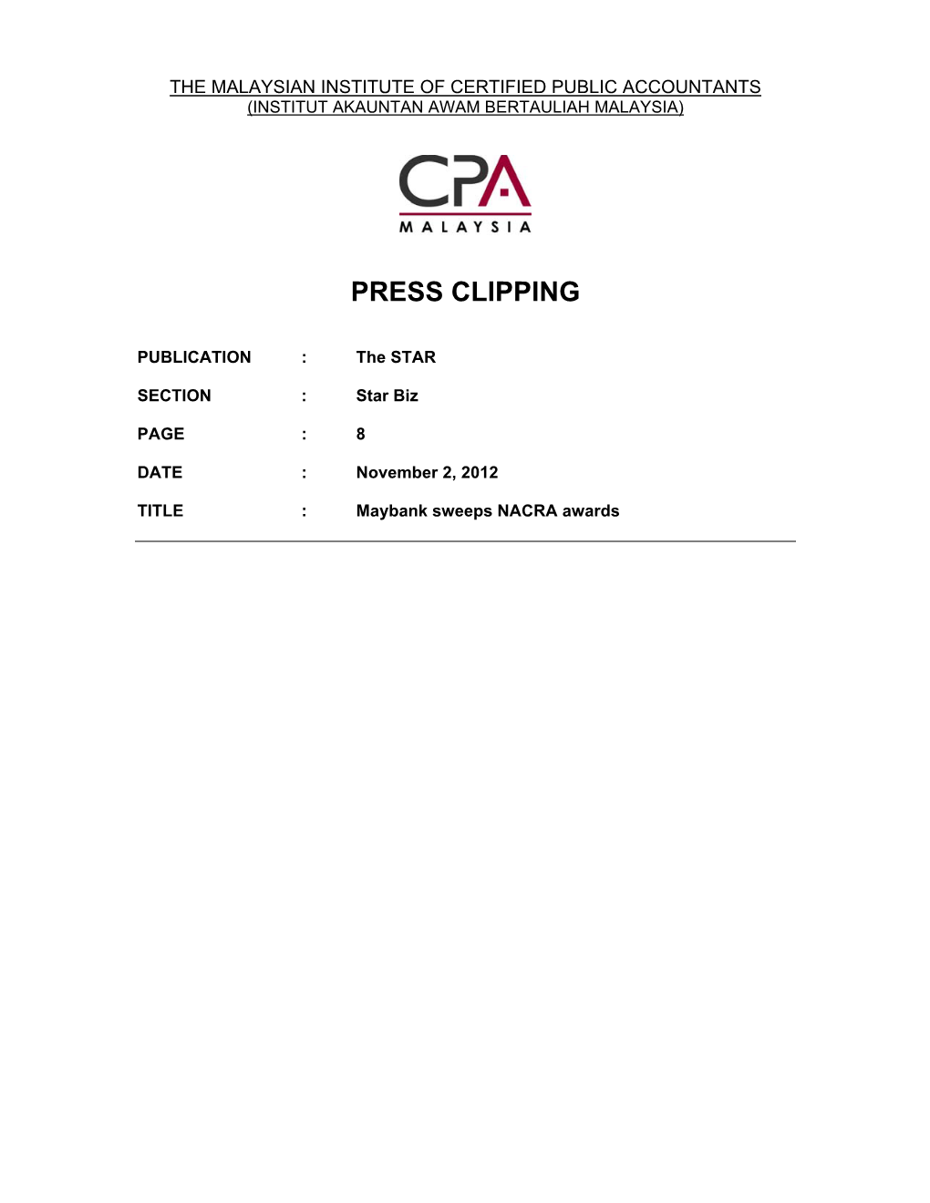 Press Clipping
